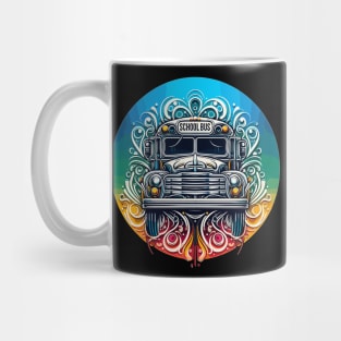 Artistic Silhouette Of A School Bus Mug